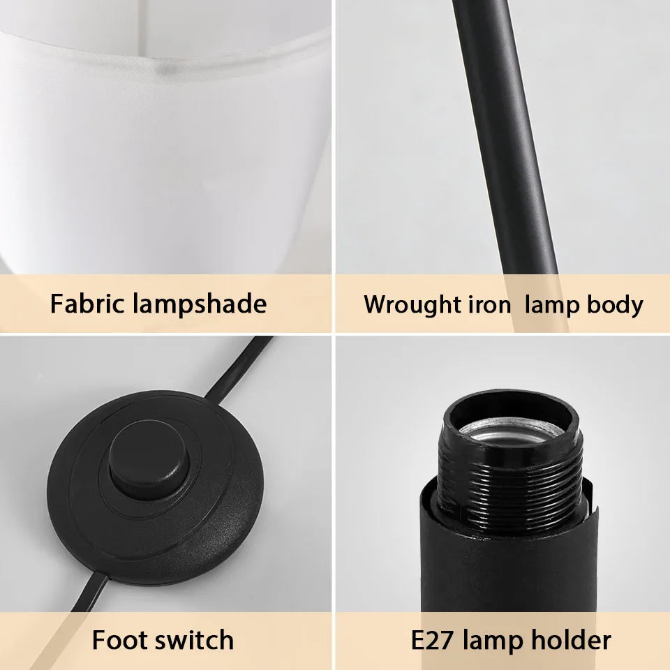 Lámpara de pie moderna y sencilla con pantalla, base E27, fácil instalación, ahorro de energía, protección ocular, lámpara de lectura, estilo minimalista, lámpara de esquina, luz ambiental creativa para sala de estar, dormitorio, oficina.
