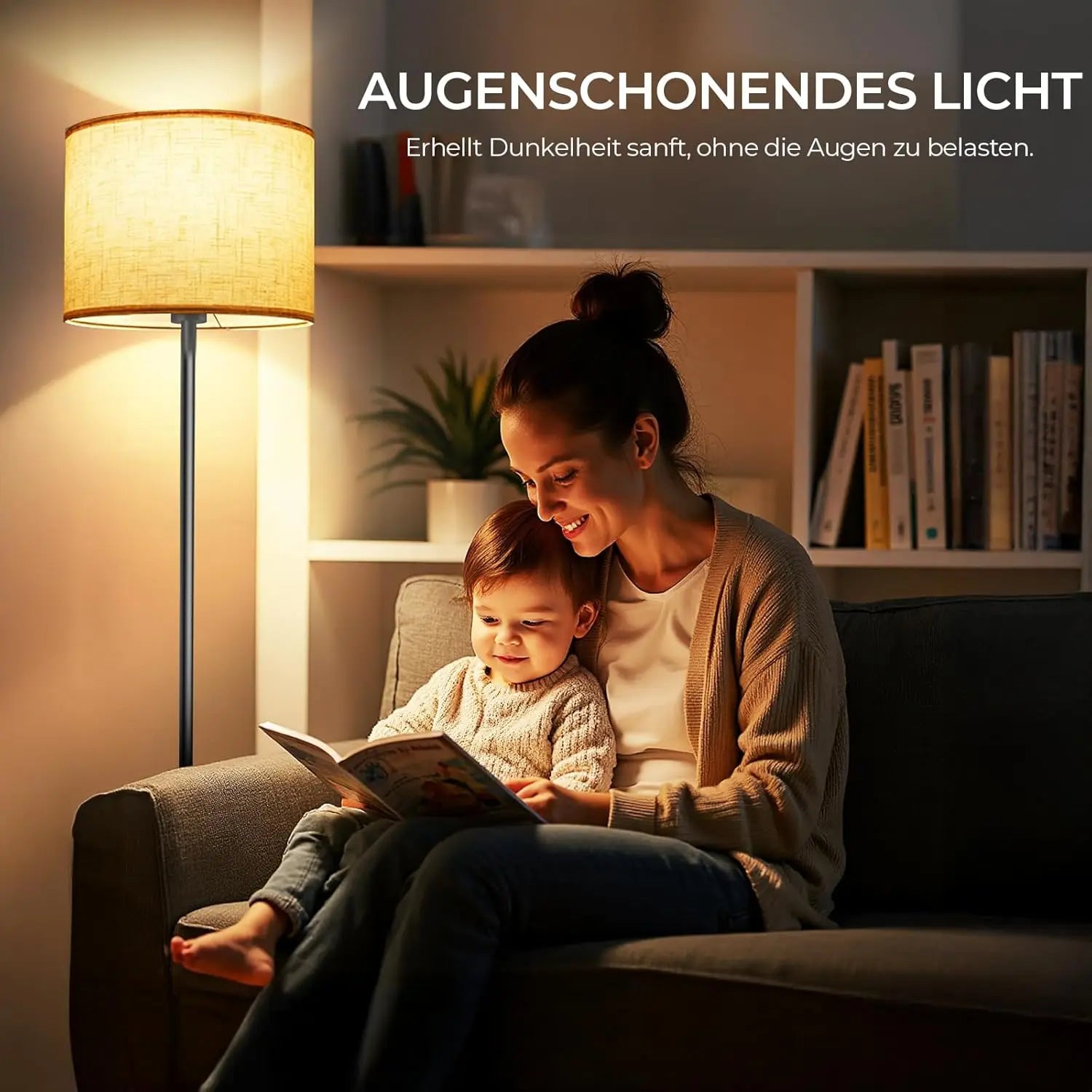 Lámpara de pie moderna y sencilla con pantalla, base E27, fácil instalación, ahorro de energía, protección ocular, lámpara de lectura, estilo minimalista, lámpara de esquina, luz ambiental creativa para sala de estar, dormitorio, oficina.