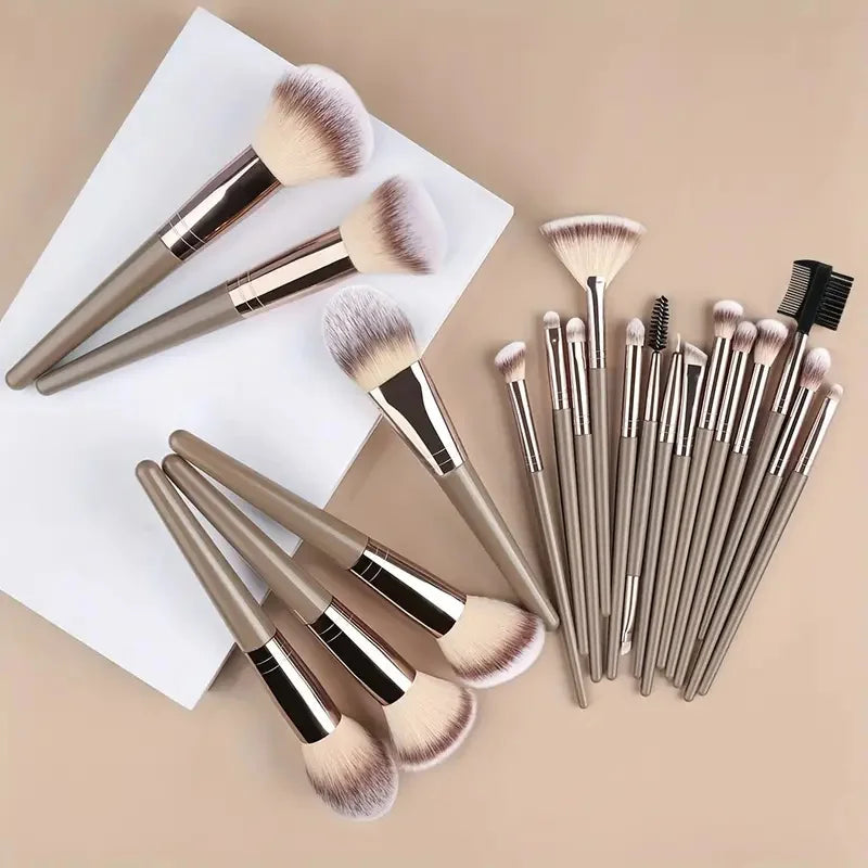 Set de 3 a 20 brochas de maquillaje premium, suaves y esponjosas, ideales para la base de maquillaje, sombras de ojos, rubor y maquillaje kabuki.