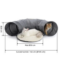 Túnel recto para gatos de 125 cm de largo y 25 cm de diámetro, plegable y resistente. Juguete para mascotas a prueba de arañazos.