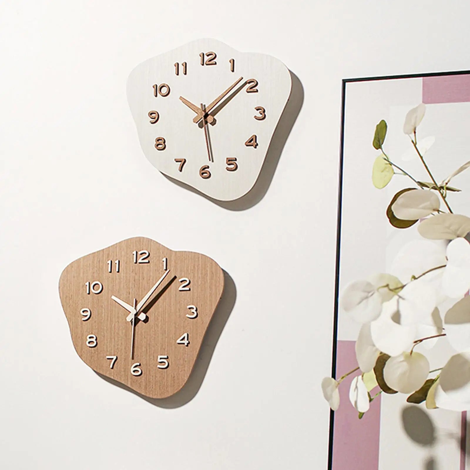 Reloj de pared de diseño minimalista, decoración creativa para el hogar, reloj silencioso e irregular para el hogar, cafetería, casa de campo, cocina, dormitorio y sala de estar.
