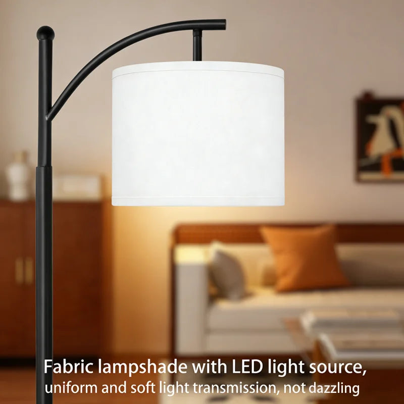 Lámpara de pie LED regulable, lámpara de pie alta con bombilla, luz de lectura que cuida la vista, lámpara de esquina de estilo minimalista moderno, ahorro de energía, base estable, fácil instalación, lámpara de ambiente para sala de estar, dormitorio de