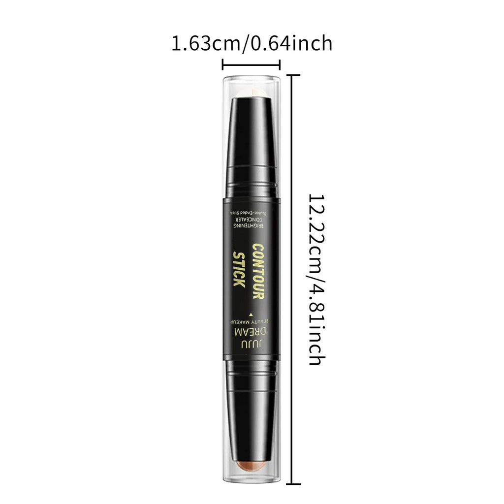 Barra de contorno de doble punta, base de maquillaje facial, corrector, ojeras de larga duración, corrector de contorno, maquillaje