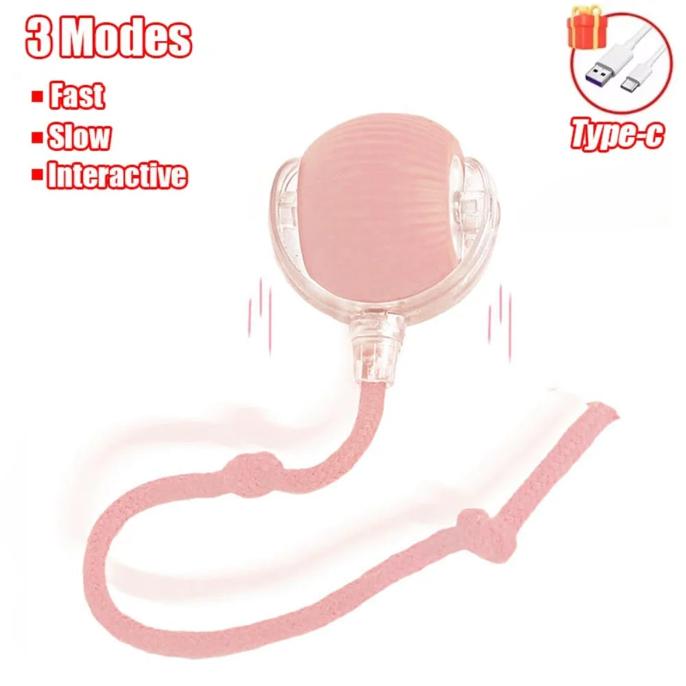 LEMEENQ Juguete interactivo para gatos, pelota auto-rodante con cola, recargable, juguete inteligente interactivo para mascotas, ratón inteligente para gatos