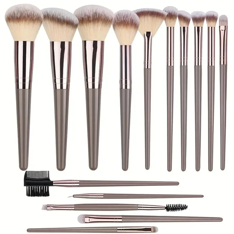 Set de 3 a 20 brochas de maquillaje premium, suaves y esponjosas, ideales para la base de maquillaje, sombras de ojos, rubor y maquillaje kabuki.