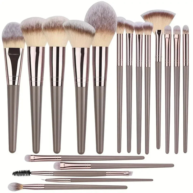 Set de 3 a 20 brochas de maquillaje premium, suaves y esponjosas, ideales para la base de maquillaje, sombras de ojos, rubor y maquillaje kabuki.