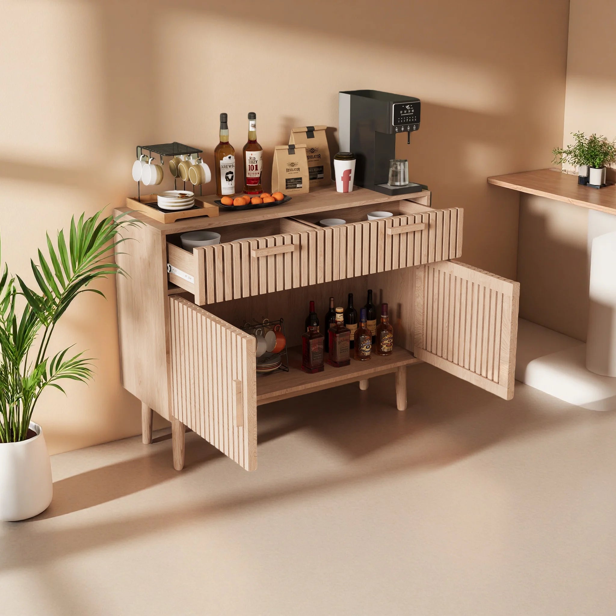 Cómoda de 2 cajones, 100x80x50cm, cómoda de madera, armario con cajones, almacenamiento para dormitorio, sala de estar, patas de madera