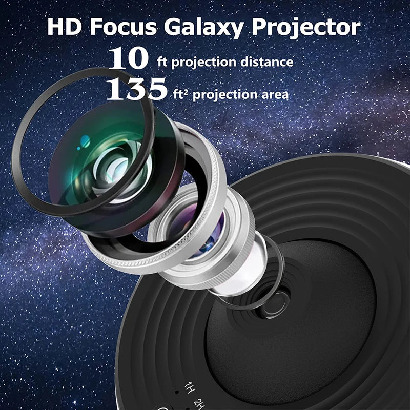 Proyector de galaxias con luz nocturna, proyector de cielo estrellado, lámpara planetaria giratoria de 360° para dormitorio infantil, regalo de San Valentín, decoración de bodas