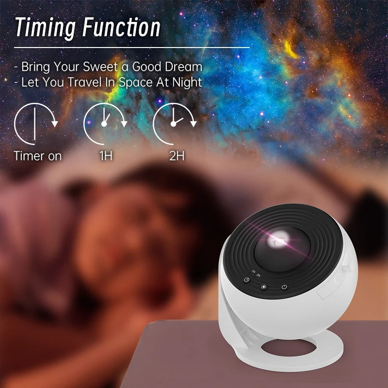 Proyector de galaxias con luz nocturna, proyector de cielo estrellado, lámpara planetaria giratoria de 360° para dormitorio infantil, regalo de San Valentín, decoración de bodas