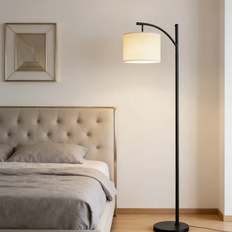 Lámpara de pie LED regulable, lámpara de pie alta con bombilla, luz de lectura que cuida la vista, lámpara de esquina de estilo minimalista moderno, ahorro de energía, base estable, fácil instalación, lámpara de ambiente para sala de estar, dormitorio de