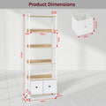 Librería de pie con 5 estantes, estructura metálica, organizador de almacenamiento para sala de estar, cocina o estudio.