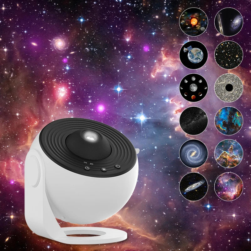 Proyector de galaxias con luz nocturna, proyector de cielo estrellado, lámpara planetaria giratoria de 360° para dormitorio infantil, regalo de San Valentín, decoración de bodas