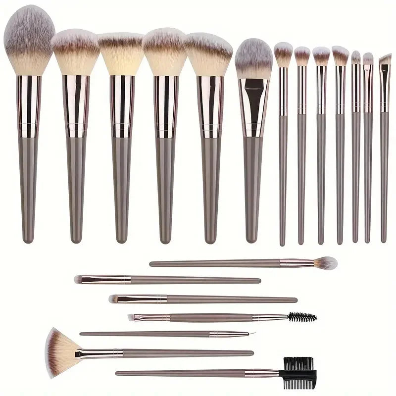 Set de 3 a 20 brochas de maquillaje premium, suaves y esponjosas, ideales para la base de maquillaje, sombras de ojos, rubor y maquillaje kabuki.