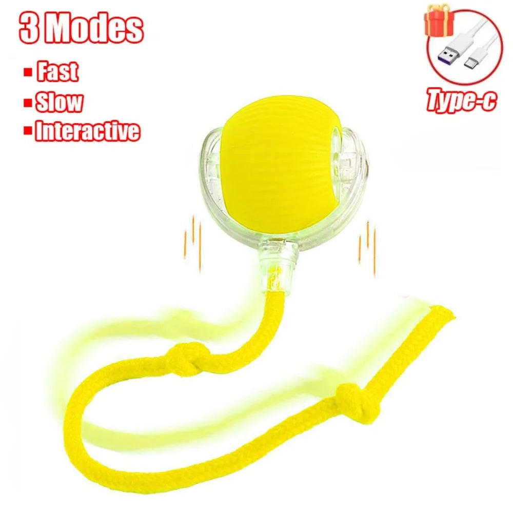 LEMEENQ Juguete interactivo para gatos, pelota auto-rodante con cola, recargable, juguete inteligente interactivo para mascotas, ratón inteligente para gatos