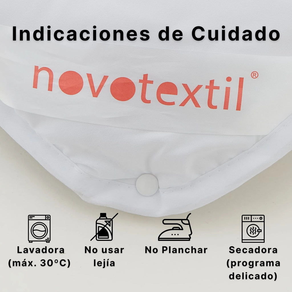 Edredón Novotextil 4 Estaciones 2 en 1 (150 g/m² + 350 g/m²) – Relleno nórdico, 100 % microfibra, suave, transpirable, hipoalergénico, con costuras geométricas, ideal para el confort durante todo el año, disponible para camas de 90 a 200 cm.