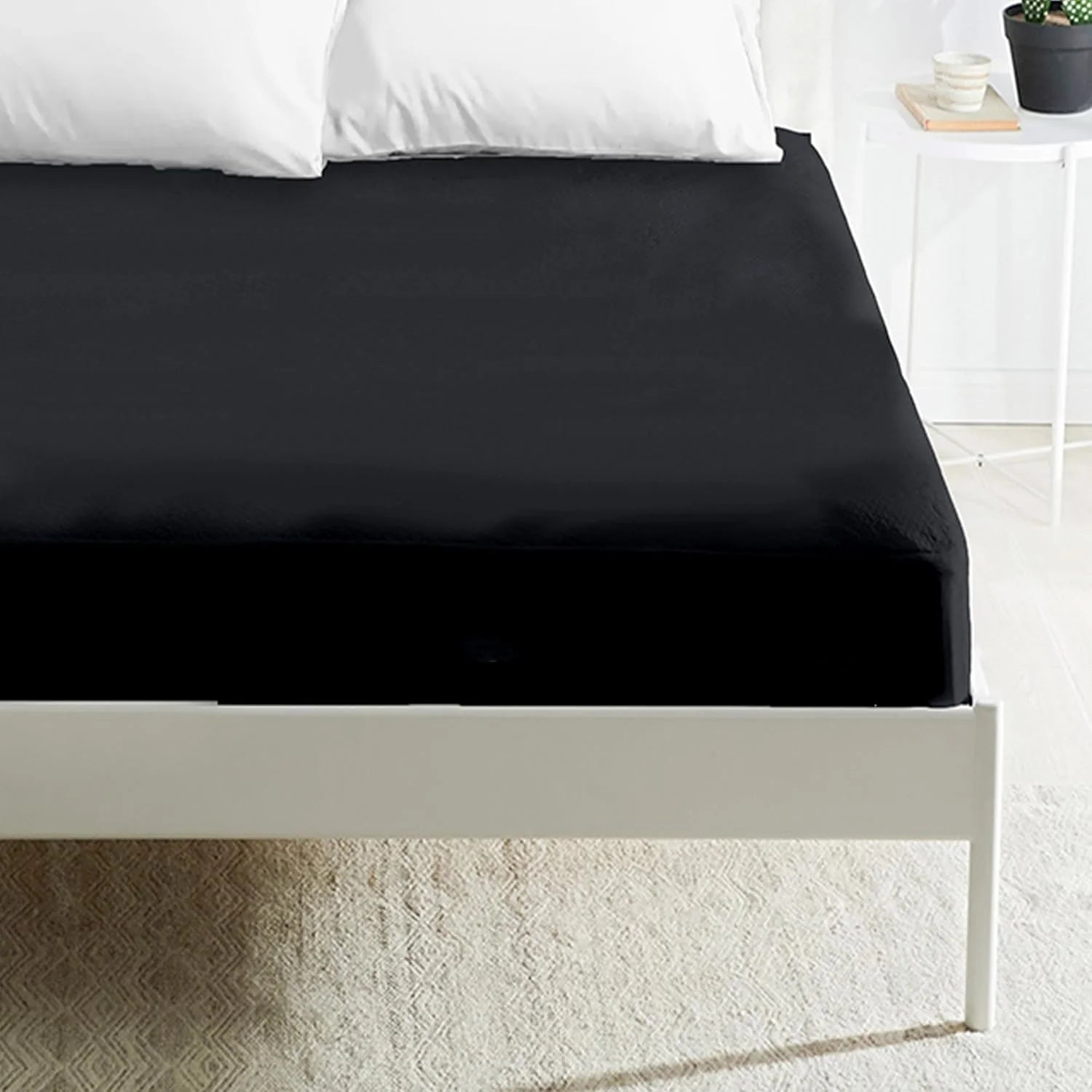 Sábanas bajeras ajustables para camas de 90/105/135/160/180 cm, sábanas bajeras para colchones de hasta 30 cm de altura, bolsillo profundo - microfibra de poliéster, tacto suave y confortable.