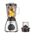 Licuadora Sokany 2 en 1 con jarra de vidrio de 1,5 L, 1300 W, acero inoxidable, 2 velocidades, capacidad para triturar hielo, ideal para batidos y sopas. Batidora eléctrica y mezcladora de alimentos para uso en la cocina.