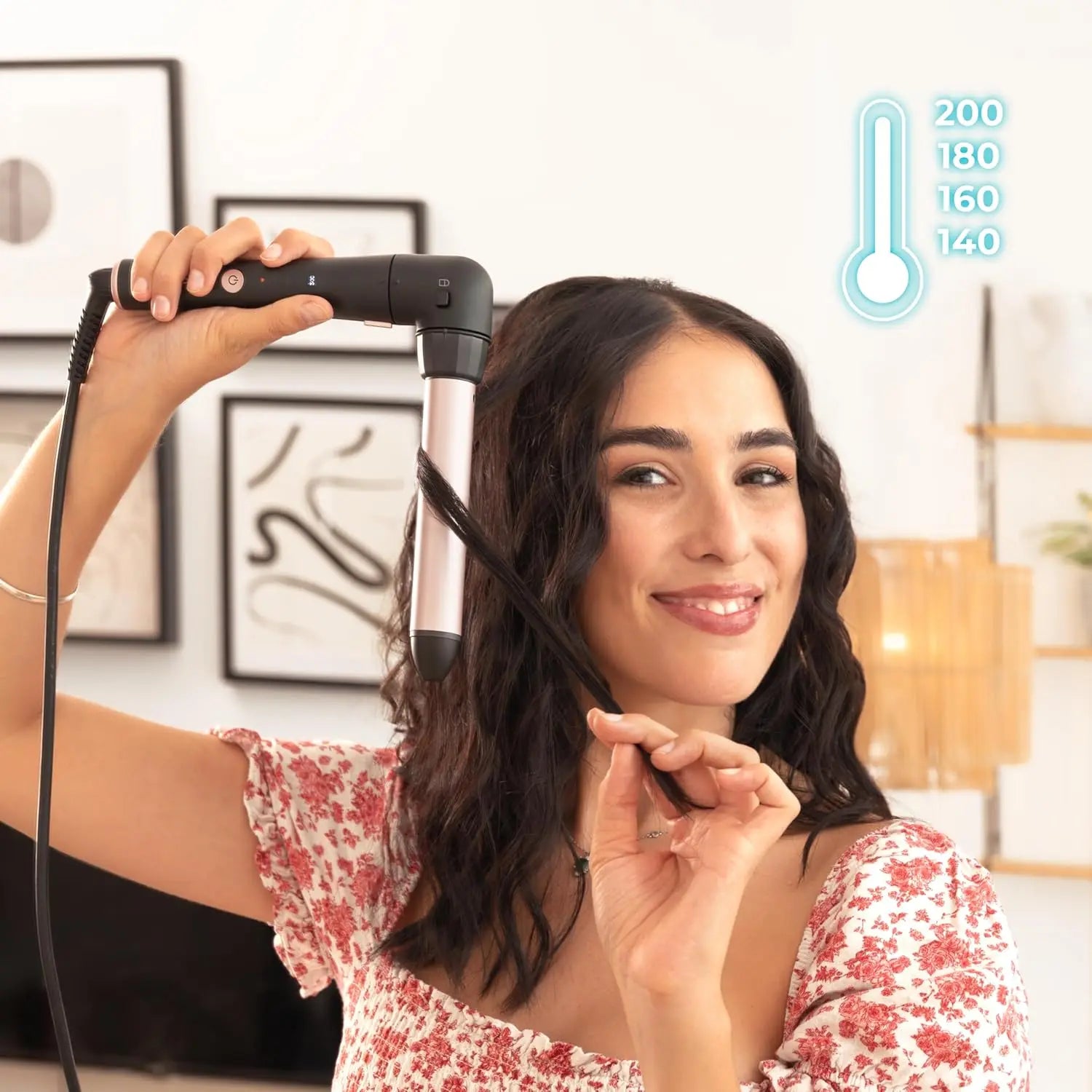 Rizador de pelo multicabezal Cecotec Surfcare Multiwaves, 5 cabezales, revestimiento cerámico, temperatura regulable de 140 a 200º, guante térmico, estuche, 2 pinzas, cabezal especial de 90º.