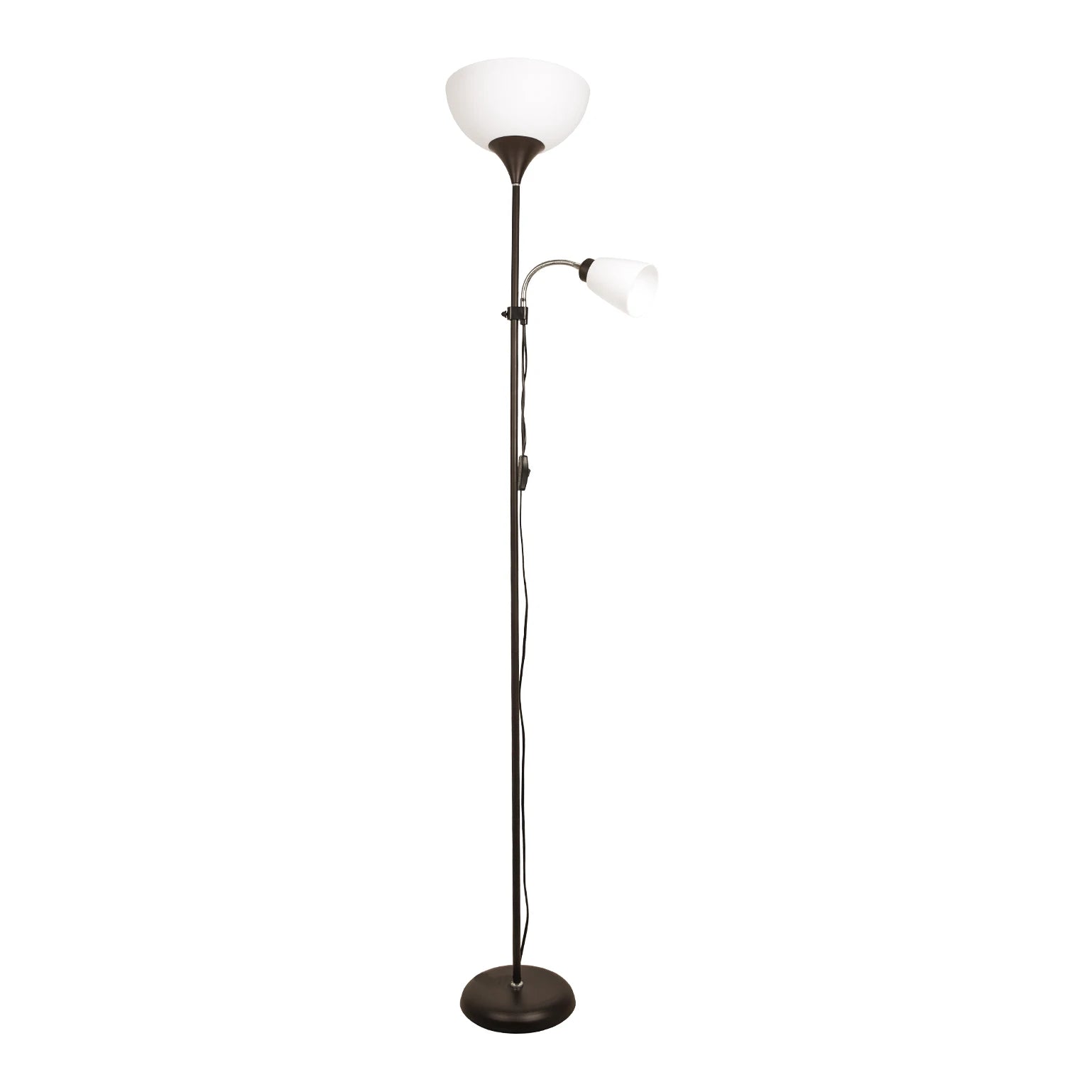 Lámpara de pie BEL AIR HOME-Varese 2xE27 de 178 cm - Ideal para salones y estudios - Diseño moderno y funcional - Lámpara de lectura orientable - Lámpara de pie adaptable y elegante