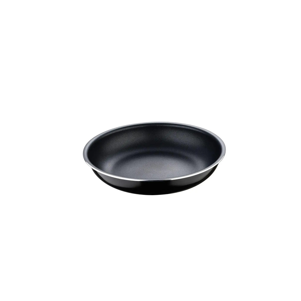 Juego de sartenes Bergner Click&Cook de 2 piezas, de Ø22 cm y Ø26 cm, con mango ergonómico desmontable, de aluminio prensado antiadherente, aptas para todo tipo de cocinas, incluida la de inducción, con diseño apilable que ahorra espacio.