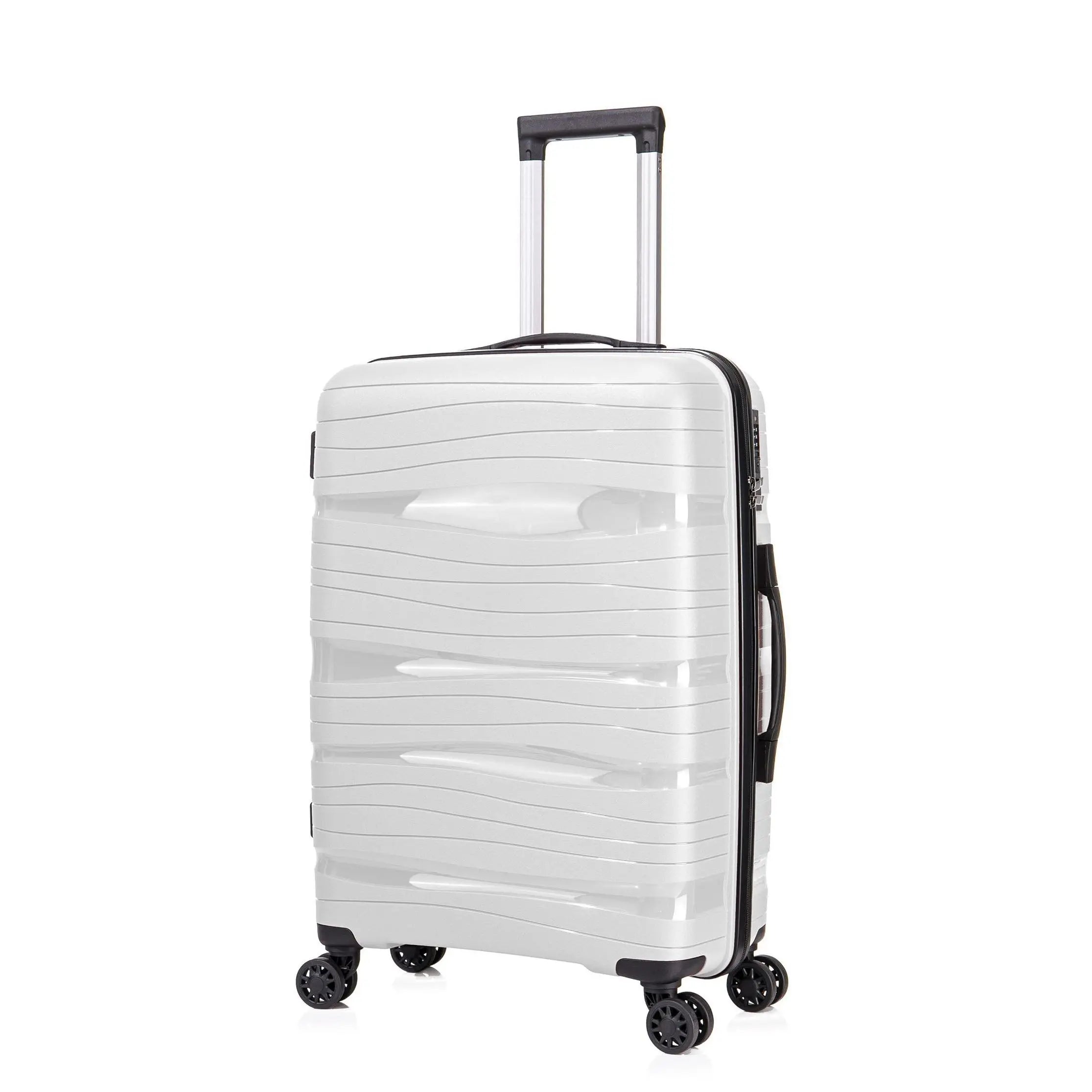 Maleta mediana OM Home 062, equipaje duradero de polipropileno (66*45*25 cm) con ruedas silenciosas de 360º, cerradura antirrobo y asa ajustable, ideal para viajar y para mayor comodidad al empacar.