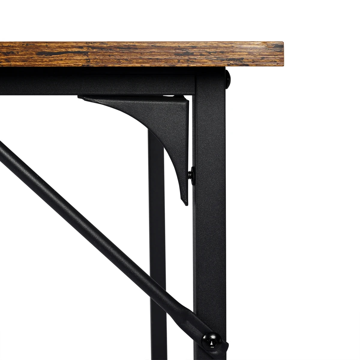 T-LoVendo Narrow Computer Desk, Industrial Design 120 x 60 cm, sturdy wood and metal construction, perfect for home office or study, with adjustable feet for stability on uneven floors. Ideal spacious desktop for productivity