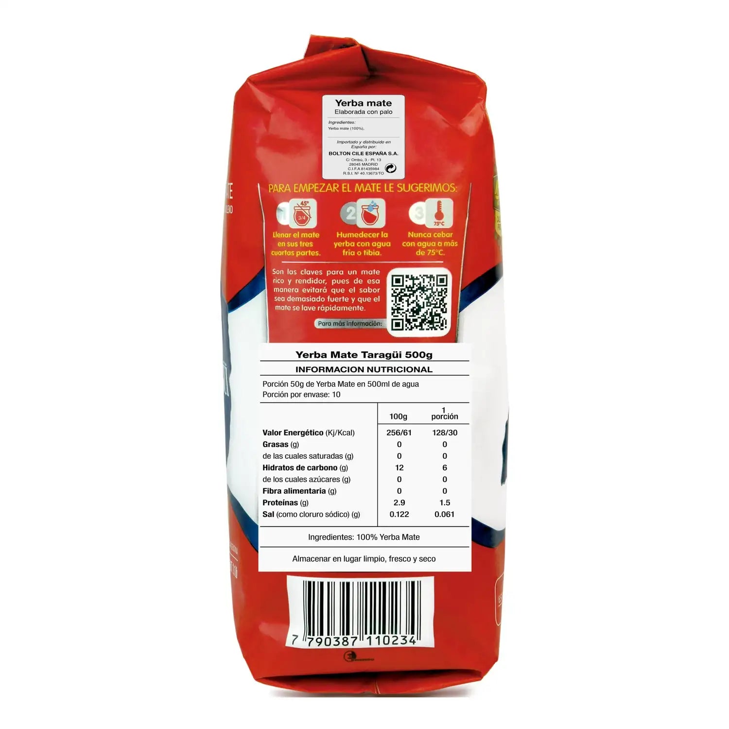 Yerba mate Taragüi 500 grs - auténtico sabor argentino para múltiples tipos de cebada