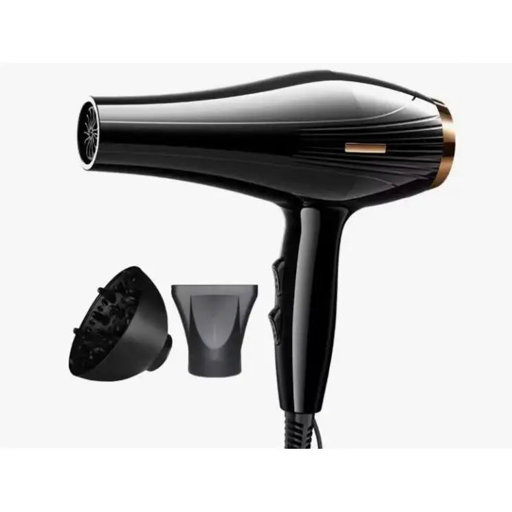Secador de pelo profesional IPSDI: potente motor de CA de 5000 W para un secado rápido, control de temperatura ThermoProtect y tecnología iónica avanzada para un brillo sin encrespamiento; incluye boquilla difusora para un peinado versátil.