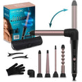 Rizador de pelo multicabezal Cecotec Surfcare Multiwaves, 5 cabezales, revestimiento cerámico, temperatura regulable de 140 a 200º, guante térmico, estuche, 2 pinzas, cabezal especial de 90º.