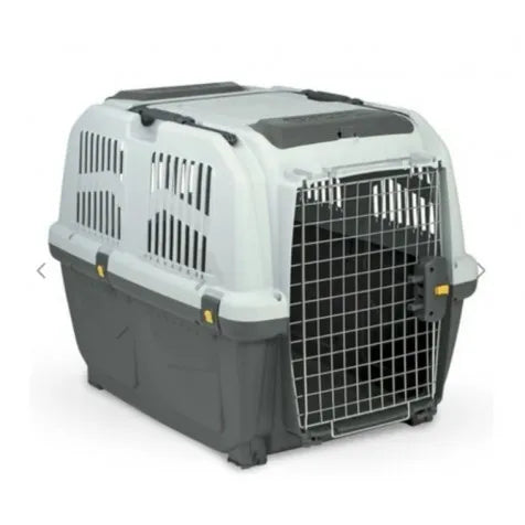Transportín Skudo para perros y gatos, de 60 x 40 x 39 cm, resistente y plegable, perfecto para el transporte, con cojín lavable, apto para mascotas de diferentes tamaños.