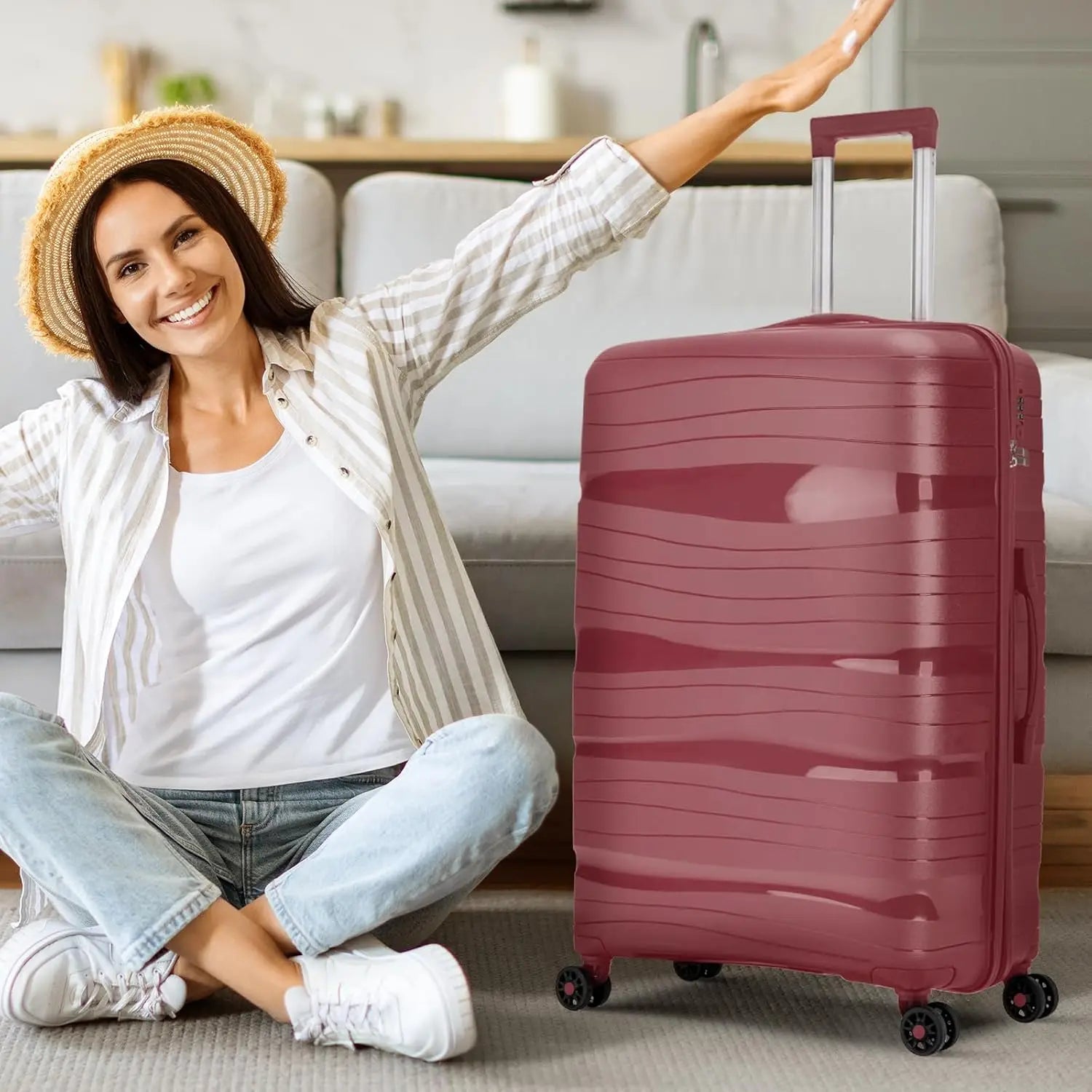 Artree | Maletas de viaje Garnet, equipaje de mano, maletas de cabina para avión, ligeras y rígidas, varios tamaños.