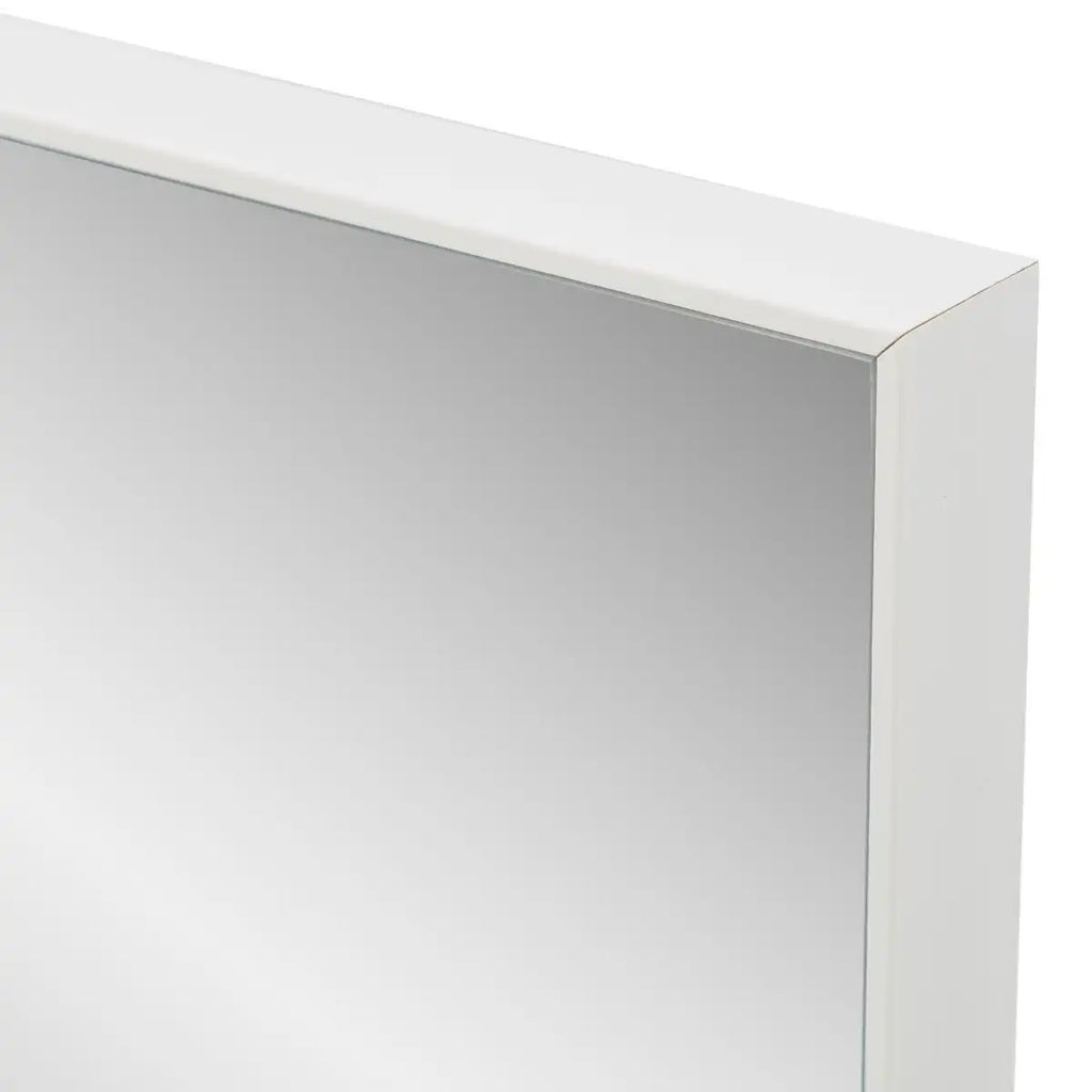 Espejo de pared Lola Home de poliestireno blanco de 30x90 cm, un espejo decorativo con un sencillo marco de plástico, perfecto para realzar el espacio en cualquier recibidor, pasillo o dormitorio, con cristal de 3 mm de grosor y herrajes de montaje integr
