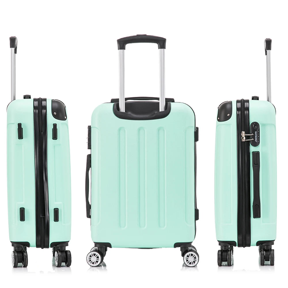 Maleta mediana de ABS de 24 pulgadas con cerradura de combinación, 66x43x25 cm, 71 L, peso ligero de 3,50 kg, con 4 ruedas dobles de 360°, perchas adicionales y esquinas protectoras para mayor comodidad durante el viaje.