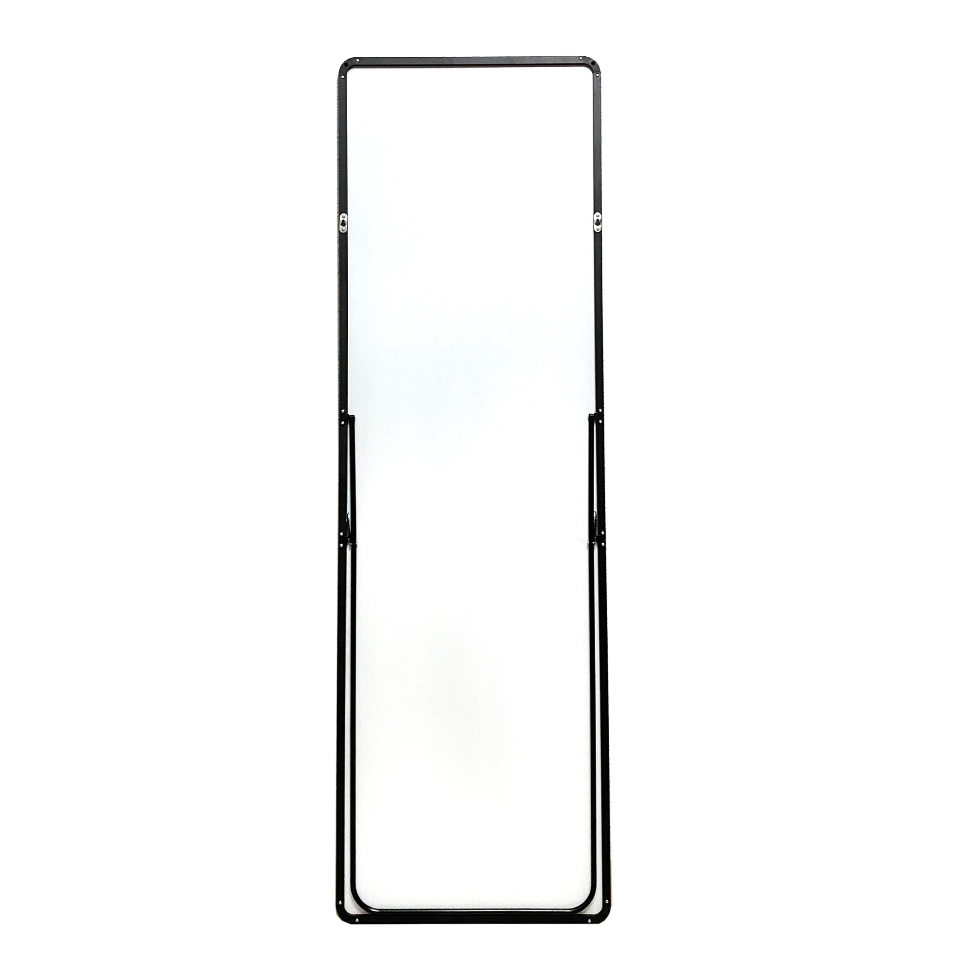 Espejo de pie de metal con borde cuadrado, tamaño máximo 160x50/170x65 cm, con marco de metal negro, cristal HD y doble opción de instalación (de pie o en la pared). Perfecto para la decoración moderna de dormitorios, salas de estar y vestidores.