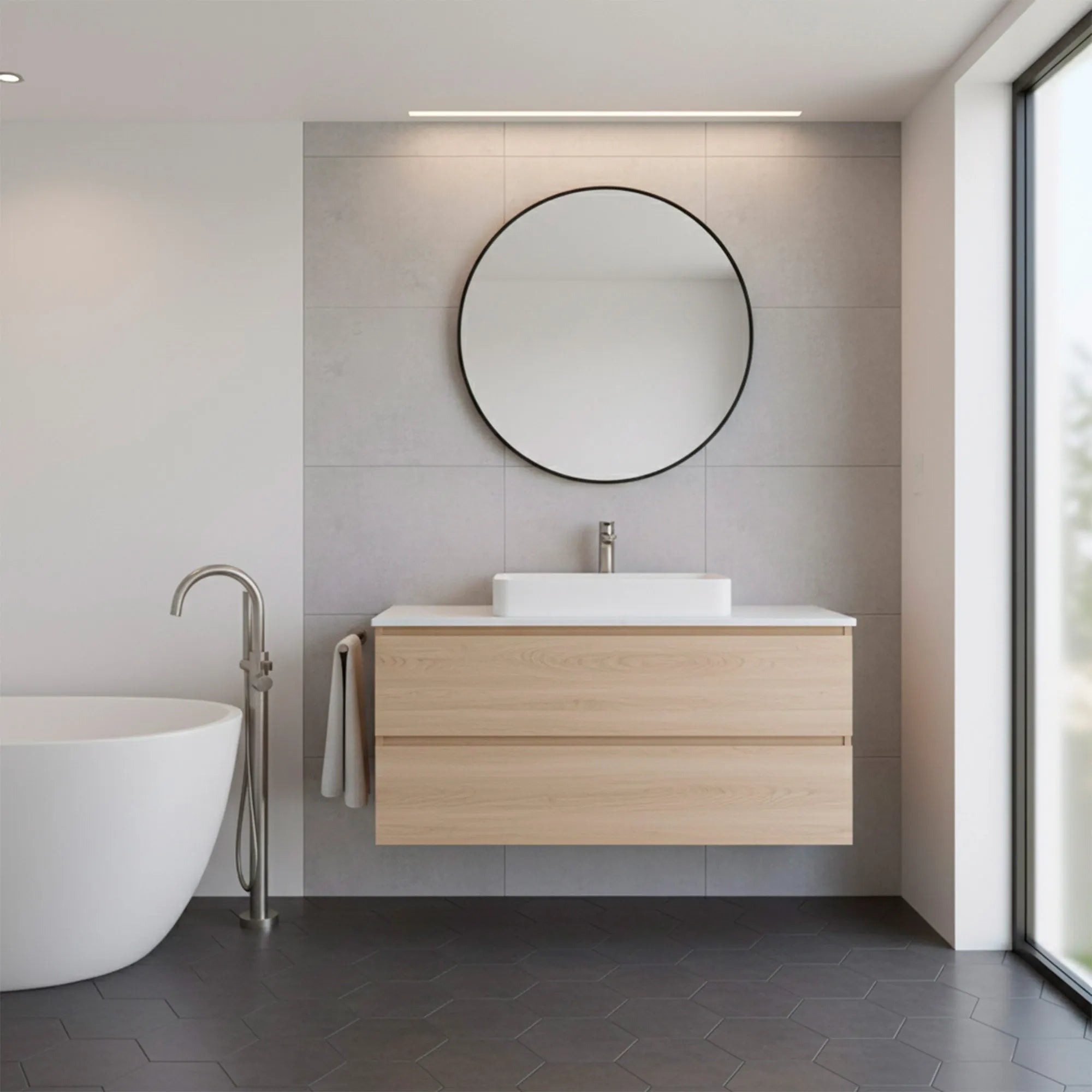 Espejo de pared redondo Max Home de 70 cm con marco de metal negro y cuerda trenzada, diseño moderno y elegante, fácil instalación, perfecto para el dormitorio, el baño o el pasillo; espejo decorativo ideal para interiores con estilo.