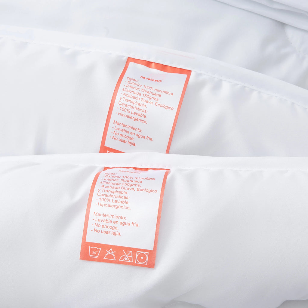 Edredón Novotextil 4 Estaciones 2 en 1 (150 g/m² + 350 g/m²) – Relleno nórdico, 100 % microfibra, suave, transpirable, hipoalergénico, con costuras geométricas, ideal para el confort durante todo el año, disponible para camas de 90 a 200 cm.
