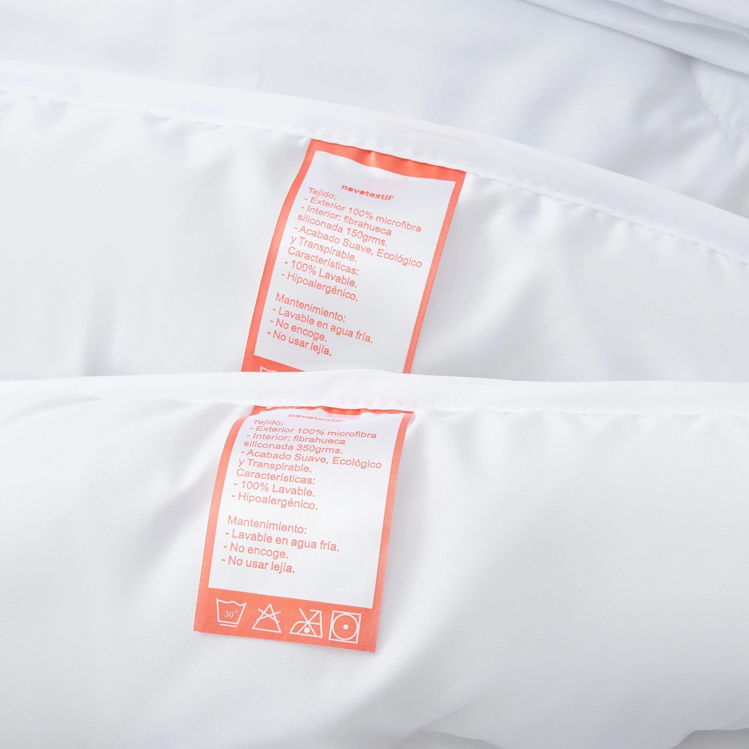 Edredón Novotextil 4 Estaciones 2 en 1 (150 g/m² + 350 g/m²) – Relleno nórdico, 100 % microfibra, suave, transpirable, hipoalergénico, con costuras geométricas, ideal para el confort durante todo el año, disponible para camas de 90 a 200 cm.