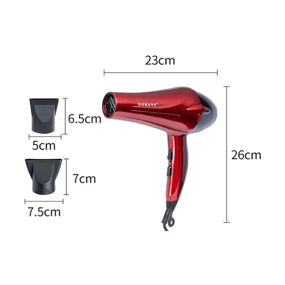Secador de pelo profesional Sokany de 2400 W con 2 velocidades, aire caliente y frío para un secado rápido, secador iónico ideal para un peinado silencioso.