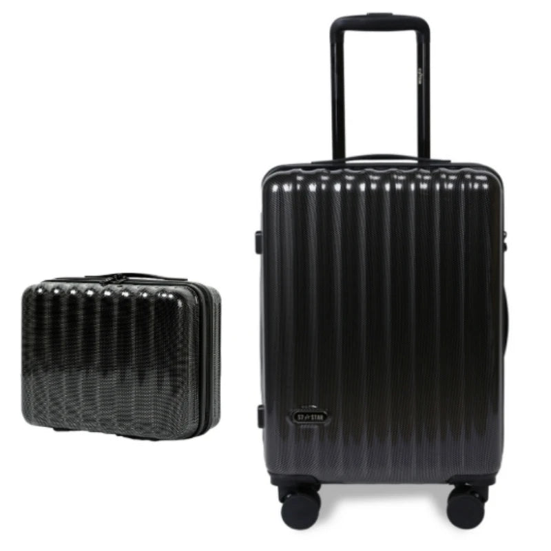 Juego de maletas S7 STAR de 3 piezas, maletas rígidas de policarbonato duraderas con 4 ruedas giratorias silenciosas, tamaño cabina 20in + 24in + 28in, diseño moderno para viajes, certificado CE.
