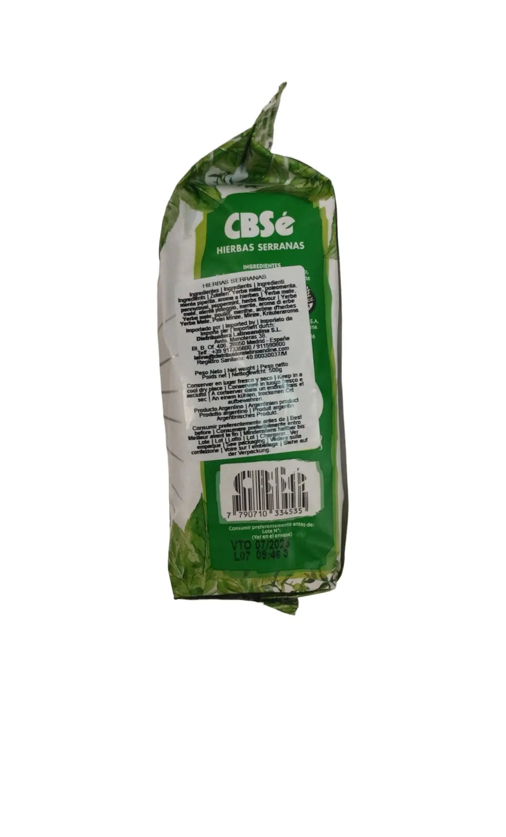 Cbsé - yerba mate - serranas herbs - yerba mate - 500 g