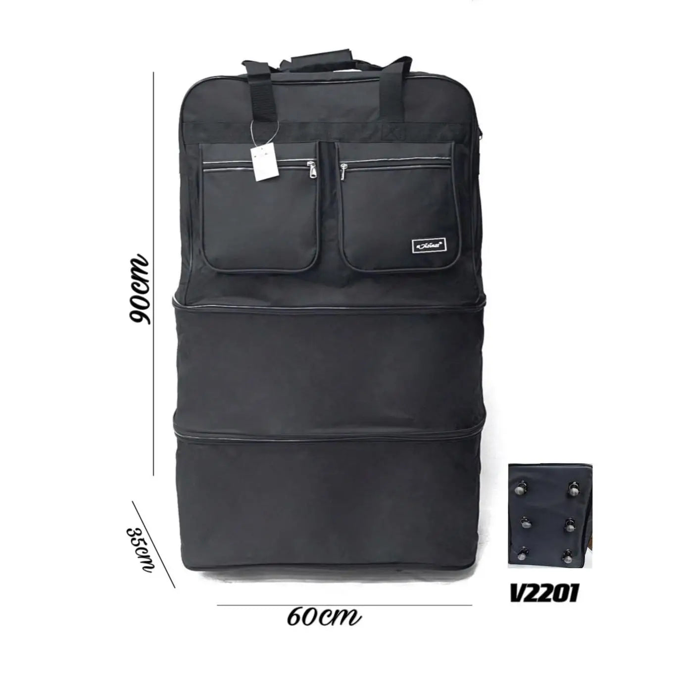Bolsa de viaje expandible MISIUSS con ruedas, de 45 cm de altura que se extiende hasta 90 cm, fabricada en nailon y con capacidad para hasta 50 kg, ideal para aventuras al aire libre y actividades deportivas.