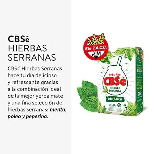 Yerba mate cbsé hierbas serranas 2 kg - mezcla tradicional con propiedades digestivas, sabor suave y duradero