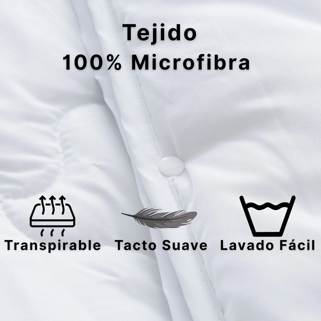 Edredón Novotextil 4 Estaciones 2 en 1 (150 g/m² + 350 g/m²) – Relleno nórdico, 100 % microfibra, suave, transpirable, hipoalergénico, con costuras geométricas, ideal para el confort durante todo el año, disponible para camas de 90 a 200 cm.