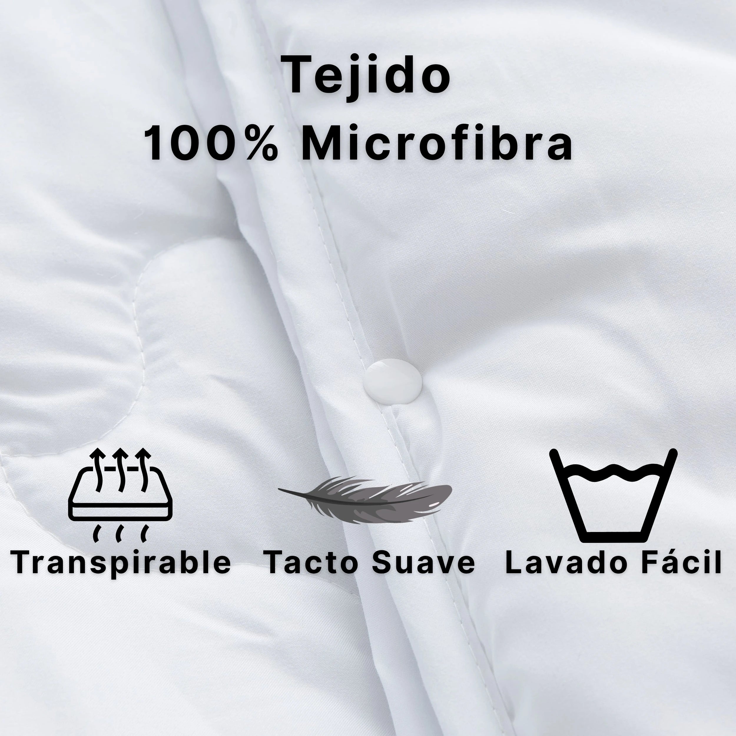 Edredón Novotextil 4 Estaciones 2 en 1 (150 g/m² + 350 g/m²) – Relleno nórdico, 100 % microfibra, suave, transpirable, hipoalergénico, con costuras geométricas, ideal para el confort durante todo el año, disponible para camas de 90 a 200 cm.