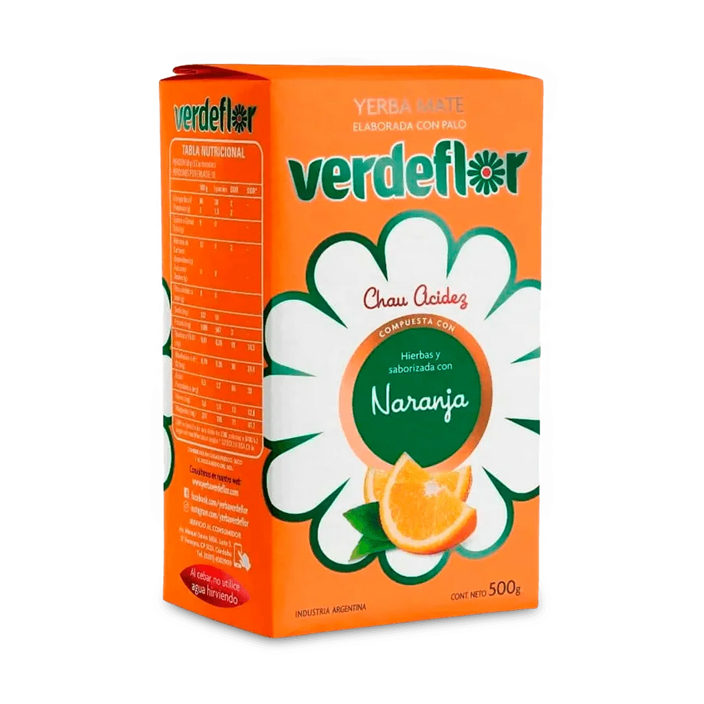 Verdeflor yerba mate naranja 500 g - infusión de hierbas con cáscara de naranja para mate