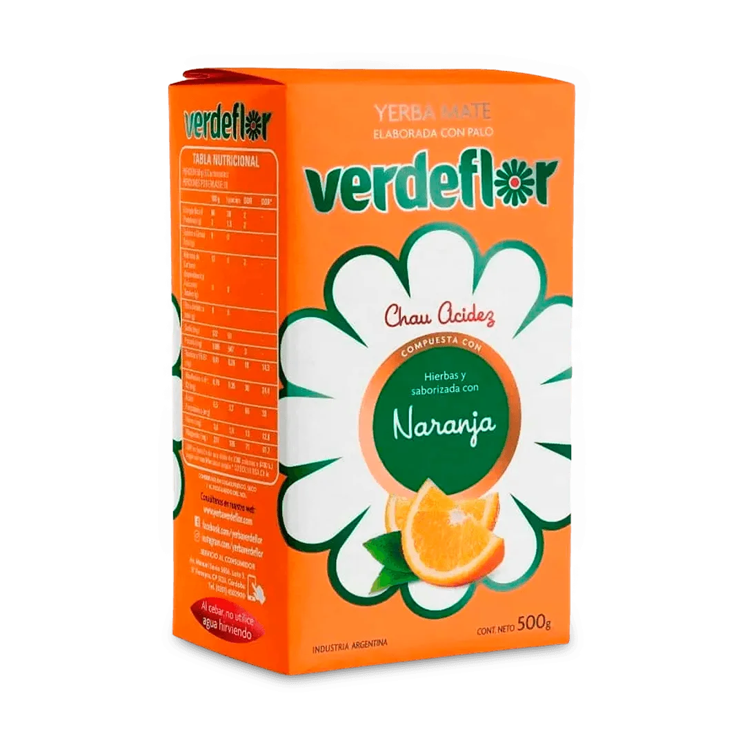 Verdeflor yerba mate naranja 500 g - infusión de hierbas con cáscara de naranja para mate