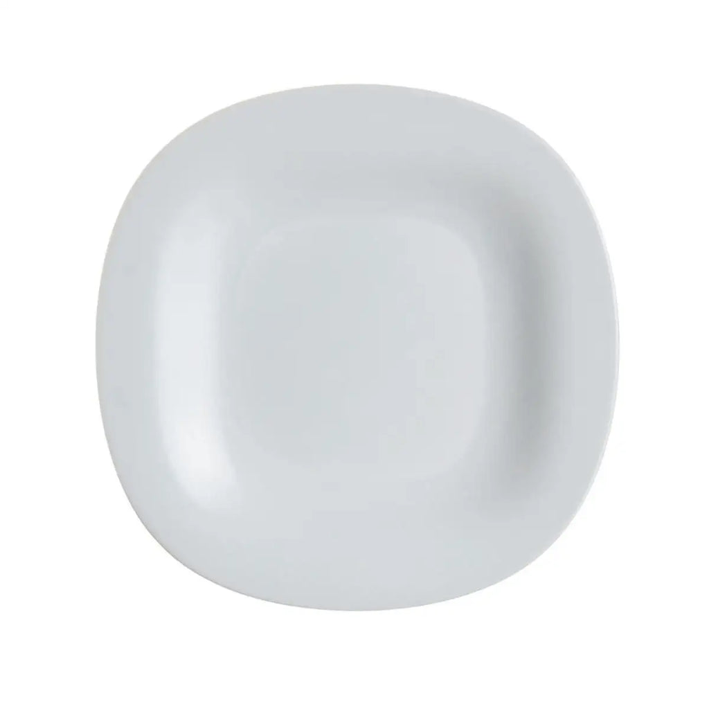 Platos Carine Luminarc – Juego de 6 platos cuadrados de vidrio opalino en blanco, negro, gris, turquesa y azul paraíso, aptos para microondas y lavavajillas para una vajilla completa.