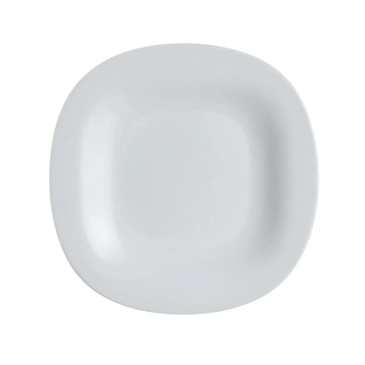 Platos Carine Luminarc – Juego de 6 platos cuadrados de vidrio opalino en blanco, negro, gris, turquesa y azul paraíso, aptos para microondas y lavavajillas para una vajilla completa.
