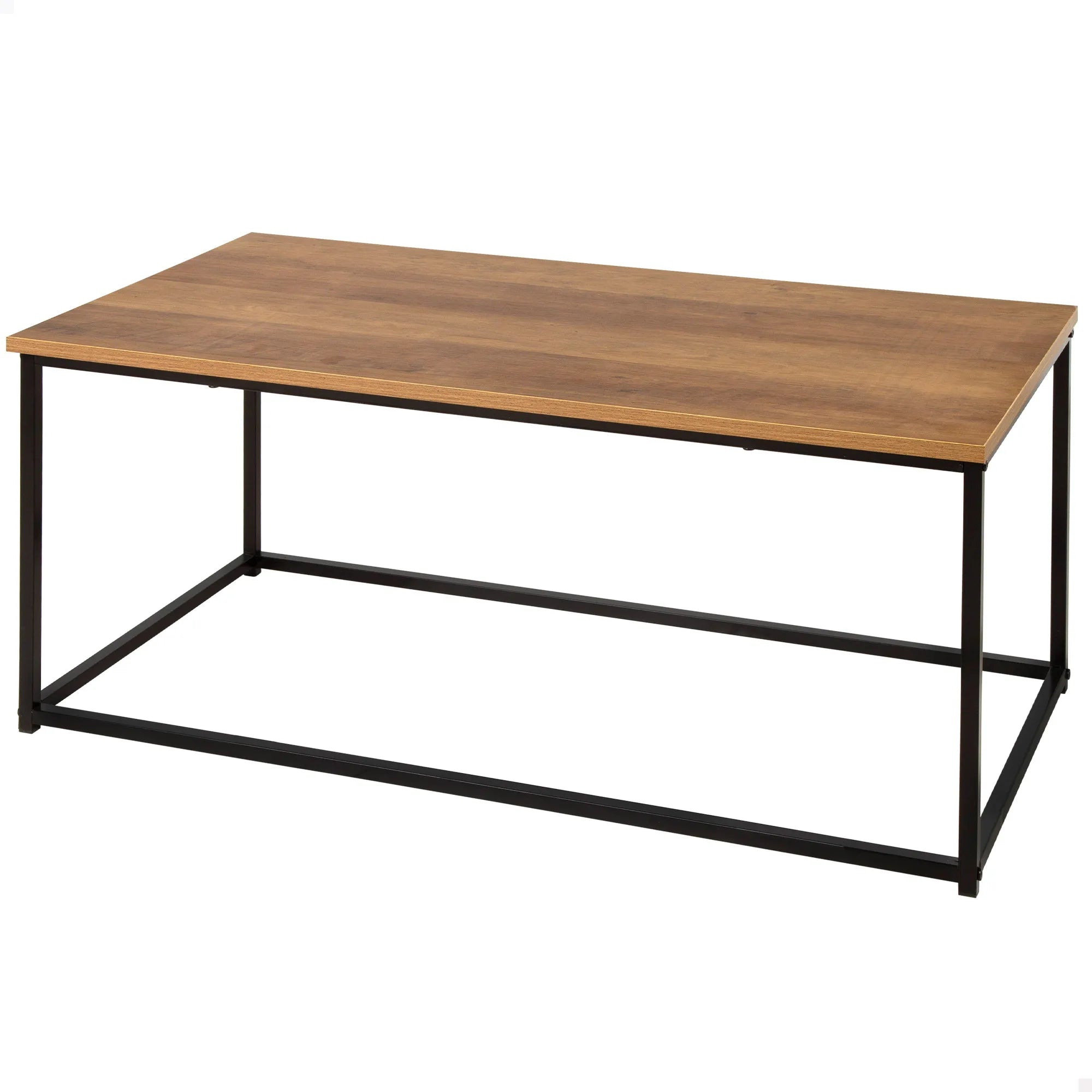 Mesa de centro Max Home, 90x48x40 cm, diseño moderno con estructura de metal negro, soporta hasta 20 kg, ideal para salón u oficina, con un acabado minimalista en madera MDF, perfecta para diversos estilos de decoración.