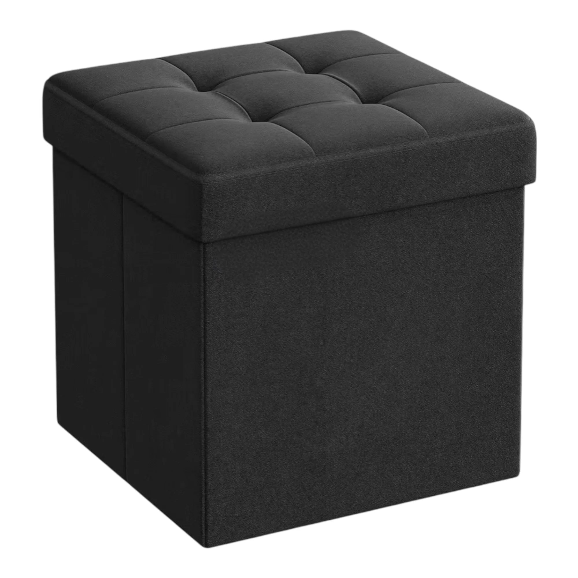 Elegante puf de lino con espacio de almacenamiento